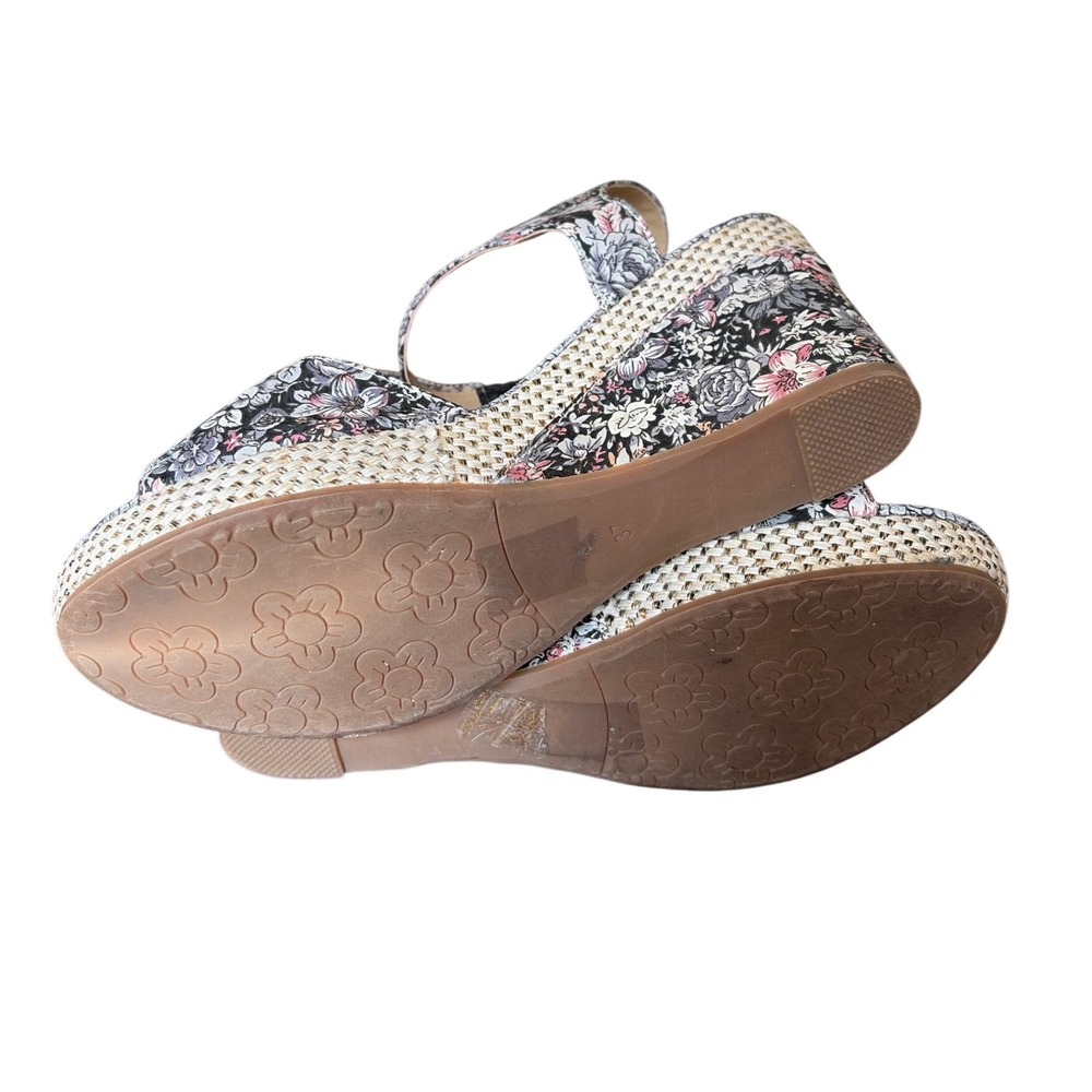 L'Artiste Spring Step Ellimae Multi Floral Wedge Sandals Leather 37 US 6.5-7 - Picture 8 of 9
